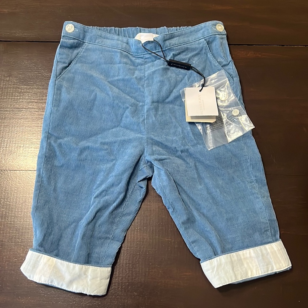 NWT Burberry Baby corduroy pants. Size 9MO